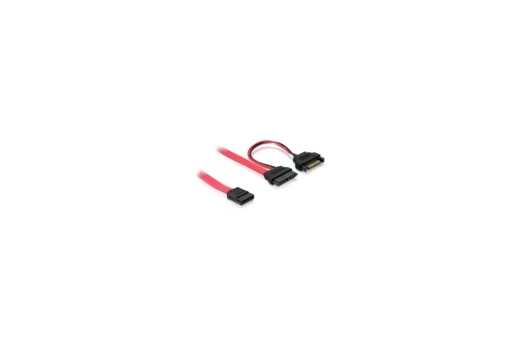 DELOCK SATA-Kabel Slim 13pin -> SATA 7pin +SATA 15pin 0.50m