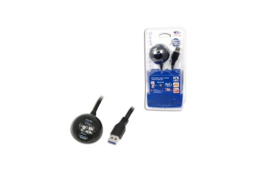 Logilink USB Kabel A -> A St/Bu 1.50m Verl. sw mit Standfuß