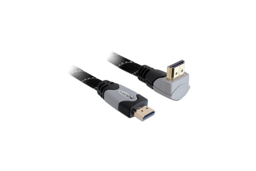 DELOCK HDMI Kabel Ethernet A -> A St/St 5.00m 90° oben 4K