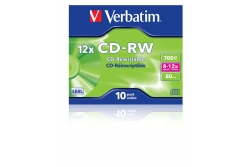 CD-RW Verbatim 700MB 10pcs Pack 12x JewelCase Scratchresist retail