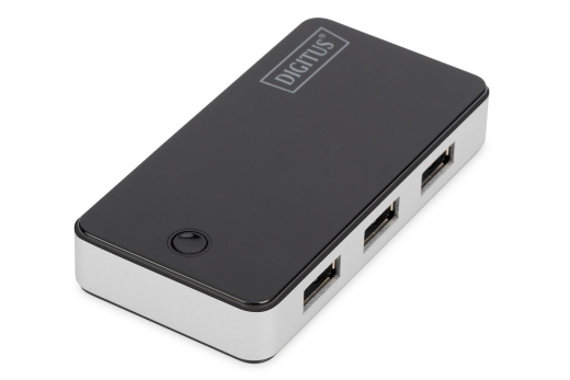 DIGITUS USB-Hub 4-Port 3.0->4xA3.0 m.Netzteil schwarz