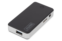 DIGITUS USB-Hub 4-Port 3.0->4xA3.0 m.Netzteil schwarz