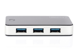 DIGITUS USB-Hub 4-Port 3.0->4xA3.0 m.Netzteil schwarz