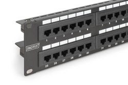 DIGITUS Patchpanel 2HE 48-Port Cat6 ungeschirmt schwarz