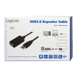 Logilink USB Kabel A -> A St/Bu 10.00m Verl. schwarz
