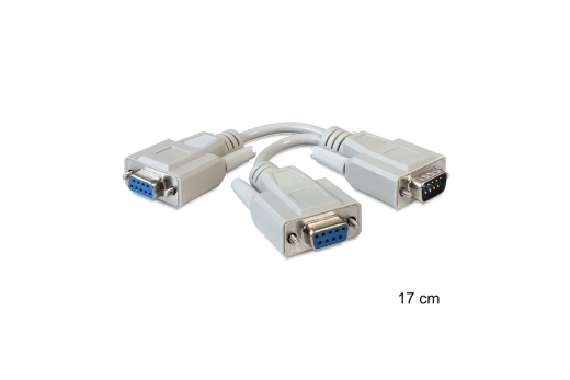 DELOCK Seriell Kabel D-Sub9 -> 2x D-Sub9 St/Bu/Bu 0.17m