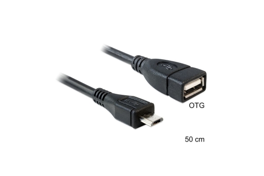 DELOCK USB Kabel A -> Micro-B OTG Bu/St 0.50m sw
