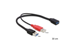 DELOCK USB3.0 Y-Kabel 2x A -> A St/Bu 0.30m