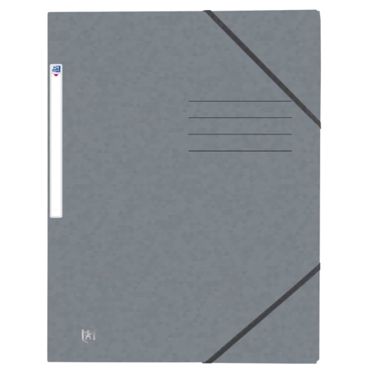 Eckspannmappe TOP FILE+ - A4, 390 g/qm, Karton, Gummizug, grau