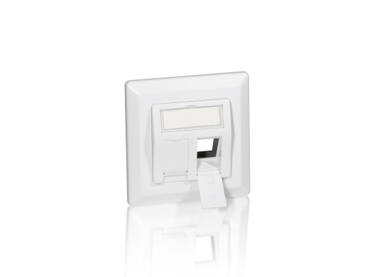 Equip Frontplatte 2xKeystone Jack 45° RAL9010 Polybeutel