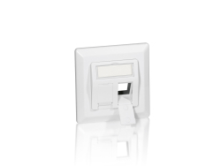 Equip Frontplatte 2xKeystone Jack 45° RAL9010 Polybeutel