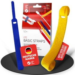 LTC Klettkabelbinder Basic10er Set zum Bündeln & Ordnen Mix