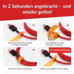 LTC Klettkabelbinder Basic10er Set zum Bündeln & Ordnen Mix