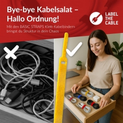 LTC Klettkabelbinder Basic10er Set zum Bündeln & Ordnen Mix