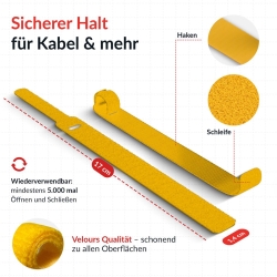 LTC Klettkabelbinder Basic10er Set zum Bündeln & Ordnen Mix