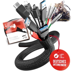 LTC Kabelschlauch Cable Tube 2m zum Bündeln&Ordnen schwarz