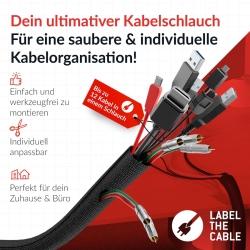 LTC Kabelschlauch Cable Tube 2m zum Bündeln&Ordnen schwarz