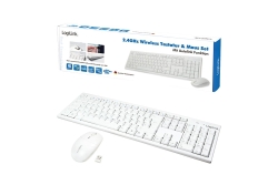 Logilink Tastatur Wireless 2,4GHz mit Maus white