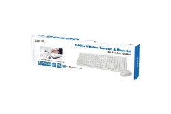 Logilink Tastatur Wireless 2,4GHz mit Maus white