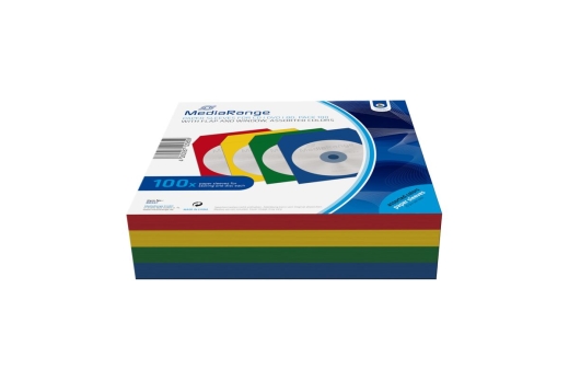 MediaRange CD Paperbag Colorpack 100pcs mit Fenster