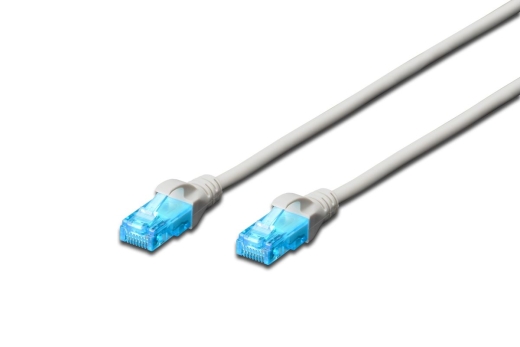 DIGITUS Patchkabel RJ45 U/UTP Cat5e 30.00m grau Hebelschu Polybeutel