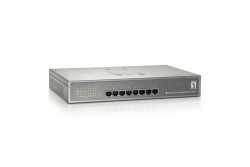 LevelOne PoE+Switch 8xGE PoE unmanaged 240W 19 Metall