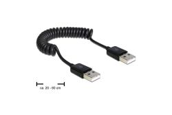 DELOCK USB Kabel A -> A St/St 0.20m-0.60m Spiral sw