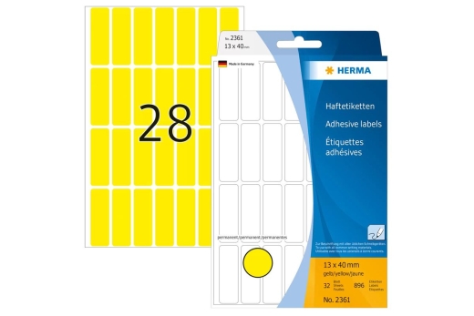 HERMA Vielzwecketiketten gelb 13x40 mm Papier matt 896 St.