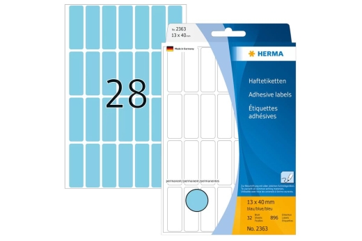 HERMA Vielzwecketiketten blau 13x40 mm Papier matt 896 St.
