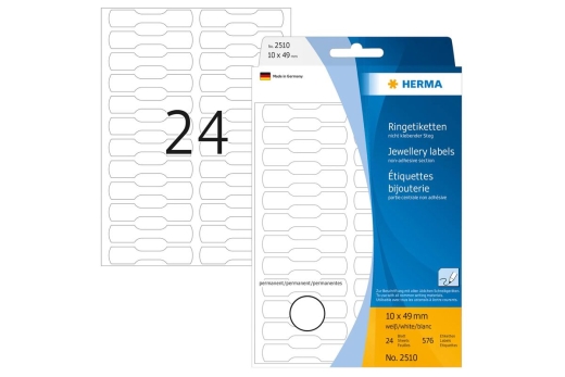 HERMA Ringetiketten weiß 10x49 mm Halbkarton matt 600 St.