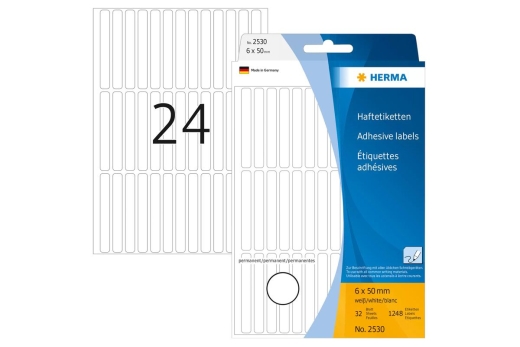 HERMA Vielzwecketiketten weiß 6x50 mm Papier matt 1248 St.