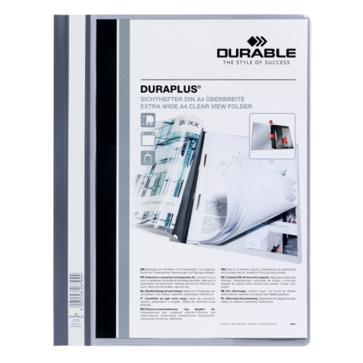 Angebotshefter DURAPLUS® - strapazierfähige Folie, A4+, grau