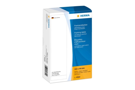 HERMA Frankieretik. einzeln mit Abziehl. 163x44 mm 500 St.