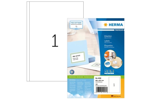 HERMA Etiketten Premium A4 weiß 200x297 mm Papier 100 St.