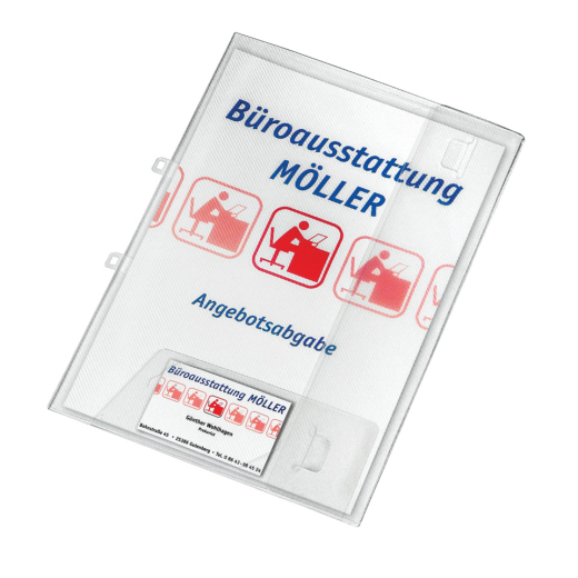 Angebotsmappe Crystal mit Visitenkartenfach, transparent