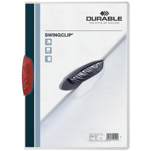 Klemm-Mappe SWINGCLIP® - 30 Blatt, rot