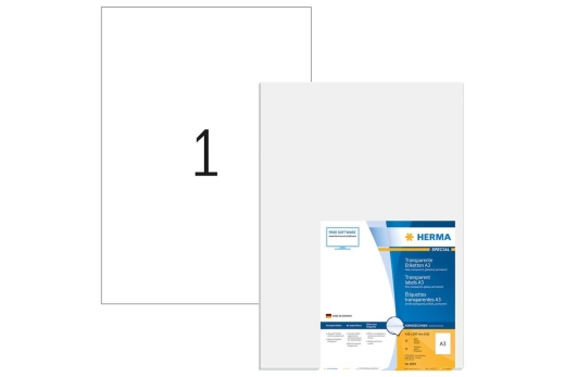 HERMA A3-Etiketten transp. 297x420 mm Folie glänzend 50 St.