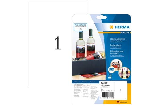HERMA Inkjet-Etik. A4 weiß 210x297 mm Papier glänzend 10 St.
