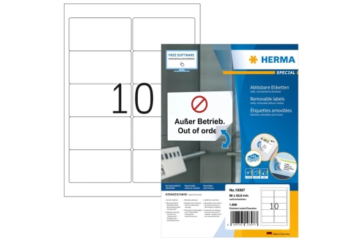 HERMA Adressetiketten A4 weiß 96x50,8 mm 1000 St.