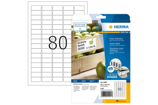 HERMA Etiketten A4 weiß 35,6x16,9 mm extrem haftend 2000 St.