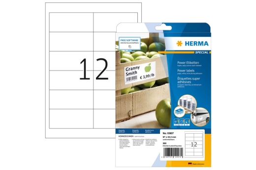 HERMA Etiketten A4 weiß 97x42,3 mm extrem haftend 300 St.