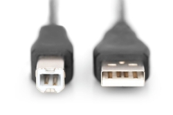 DIGITUS USB 2.0 Anschlusskabel Typ A -B St/St 3.0m sw