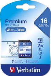 SD Card 16GB Verbatim SDHC Premium Class 10 retail