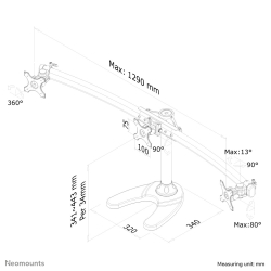 Neomounts TIS 10-27 3TFT 3Gelenke schw. Max.24