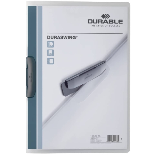 Klemm-Mappe DURASWING® - A4, transparent/graphit
