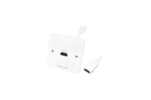 Logilink HDMI Adapter, wall socket, 1-port, white
