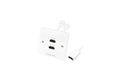 Logilink HDMI Adapter, wall socket, 2-port, white