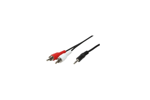 Logilink Audiokabel 1x 3,5mm -> 2x Cinch St/St 1.50m bk