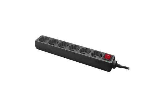 Logilink Steckdosenleiste 6-fach, 1,4m, m. Schalter schwarz