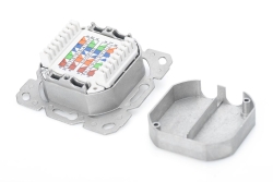 DIGITUS Anschlussdose Cat6a 2xRJ45 geschirmt Unterputz weiß